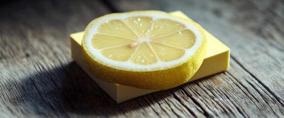 A tiny lemon-shaped sticky note pad with fresh citrus scent