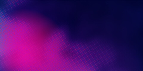 Modern abstract background featuring a smooth neon gradient blend of blue, purple, and pink tones with a subtle halftone dot texture.eps10