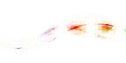 Colorful Halftone Wave Abstract Background on White.eps10
