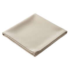 Folded beige microfiber cloth isolated on transparent background
