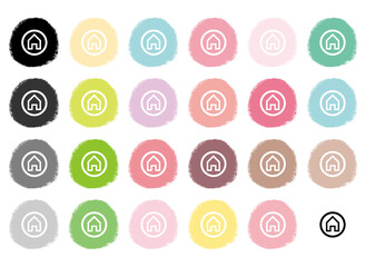 CTAボタン セット4 筆タッチ 春色 丸い ホーム / Call To Action Buttons / Web design / MOR / Spring Color Set