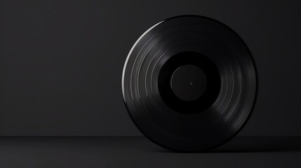 Classic vinyl record on dark surface.