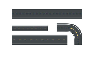 Curved Highway Road Top View