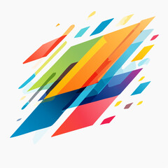 Fototapeta premium Vibrant array of dynamic geometric shapes creating a colorful modern abstract design with energetic flow