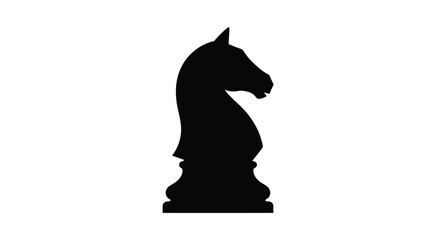 Black chess knight isolated on white background a striking silhouette © SHM707k