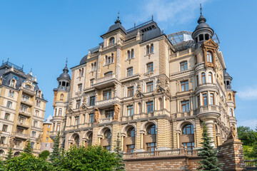 Obraz premium View of the modern elite residential complex Palace Embankment in Kazan, Russia
