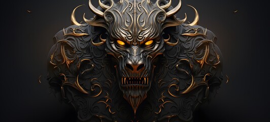 Obraz premium behemoth demon vector illustration t-shirt design ,generative AI