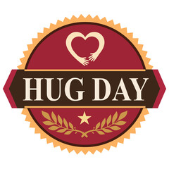 Hug Day round sticker