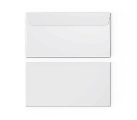 DL Envelope Mockup front and back Isolated on White Background for Business Stationery