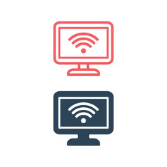 Monitor device vector icons set illustration.