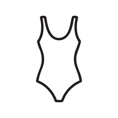 Obraz premium A simple line drawing of a female swimsuit on a plain background from a front viewpoint showcasing the overall design and style of the garment