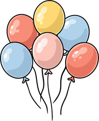 행사와 축제 분위기를 연출하는 풍선 테마 이미지로 오픈식, 기념식, 페스티벌, 기업 행사 등 다양한 이벤트 현장에서 활용하기 좋은 화려한 축하 장식 비주얼