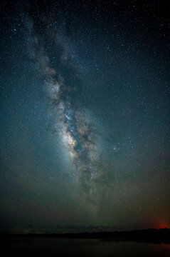 Milky Way galaxy over West Lake in Everglades national Park, Florida.