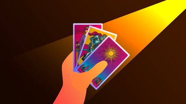 Tarot cards in a hand