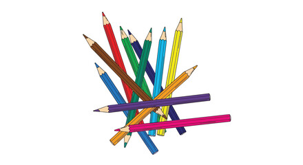 Fototapeta premium colored pencils on white background