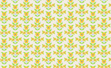 トルコチューリップのシームレスパターン黄色