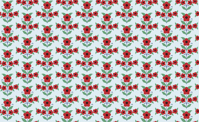 トルコチューリップのシームレスパターン赤