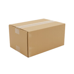 3D rendered empty cardboard box packaging isolated on transparent background