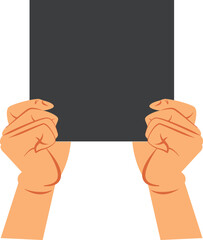 hand holding blank paper for oration