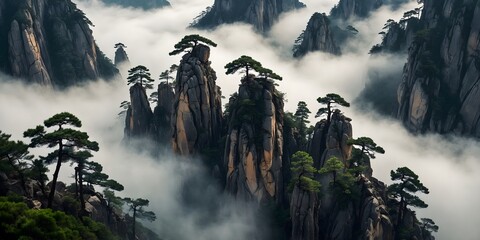 Karst peaks above clouds