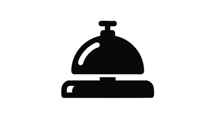 Obraz premium Simple Black Silhouette of a Hotel Bell Icon.