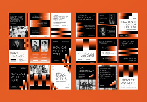 Orange And Black Business Growth Social Media