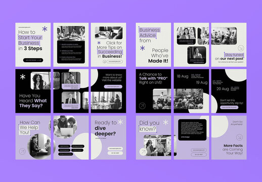 Black And Purple Utilitarian Business Growth Social Media Carousel