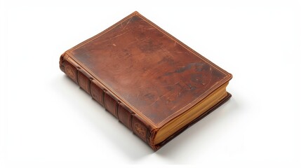 Obraz premium A vintage leather-bound book with a worn and aged appearance