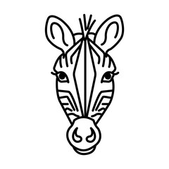 Naklejka premium Zebra Face Line icon. Vector Illustration