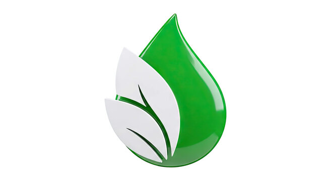 Green Leaf Droplet Icon