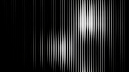 Obraz premium Black and white wavy vertical stripes, high contrast monochrome light pattern creating dynamic optical abstract background for modern graphic design and stock use