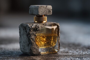 Concrete Perfume with Liquid Gold
