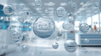 High Fidelity 3D Illustration of Advanced Biotechnology in Cosmetic Research