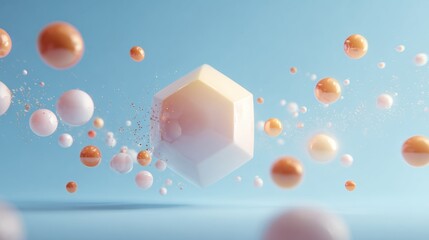 Futuristic Molecular Skincare Scene with Ingredient in High Fidelity