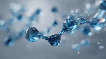 Molecular Structure of Retinol Molecule in High Fidelity 3D Render