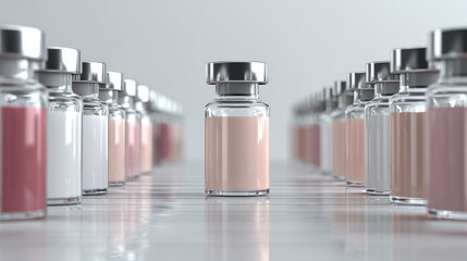 High Fidelity 3D Render of Cosmetic Biotechnology Ingredients Vials