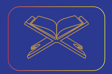 Brown Line Art Book Stand Vector Illustration.ai