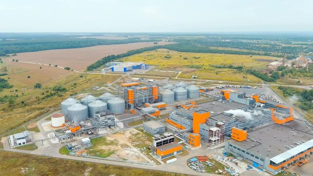 Kaluga, Russia. The territory of the industrial park Rosva. Biochemical production. Drone footage, Point of interest