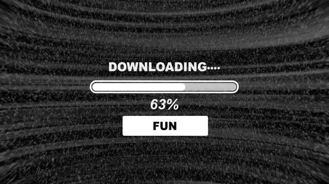 Downloading fun loading animation. loading porn progress bar with percent number.