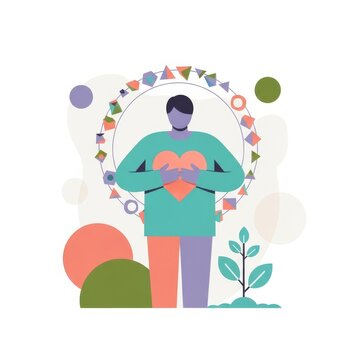 Aromantic Spectrum Awareness Week illustration of self-love and connection