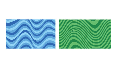 Obraz premium Smooth Wavy Gradient Abstract Surfaces In Blue And Green Tones