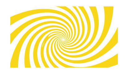 Vibrant Yellow Spiral Vortex With Radiating Curved Lines On White Background Curves © AIGen Studio