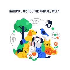 Naklejka premium Vector illustration for National Justice for Animals Week