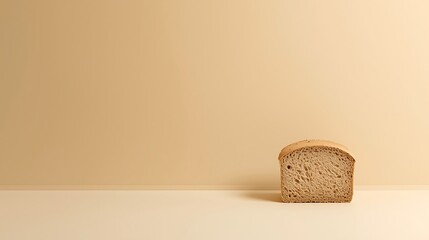 Fototapeta premium Generative AI Freshly Baked Bread Slice on Minimalist Surface