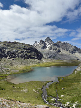Rutor Mountain Lake under Rutor Glacier, La Thuile, Aosta Valley