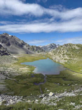 Rutor Mountain Lake under Rutor Glacier, La Thuile, Aosta Valley