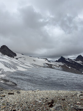 Landscape at Rutor glacier in La Thuile, Aosta valley, Italy