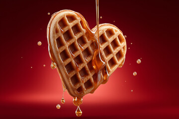 love heart shaped waffle