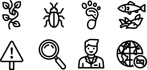 National Invasive Species Awareness Week icon set