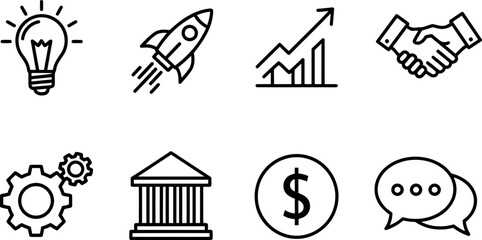 Business icons set for National Entrepreneurship Week